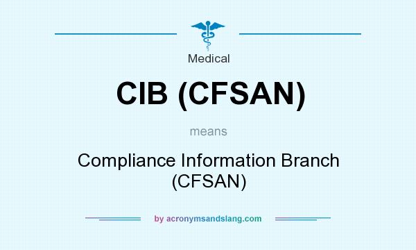 What does CIB (CFSAN) mean? It stands for Compliance Information Branch (CFSAN)