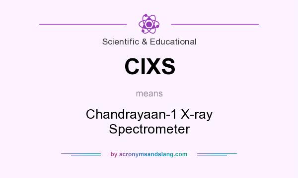 What does CIXS mean? It stands for Chandrayaan-1 X-ray Spectrometer