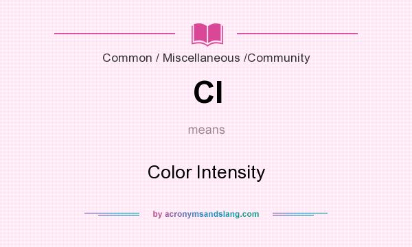What does CI mean? It stands for Color Intensity