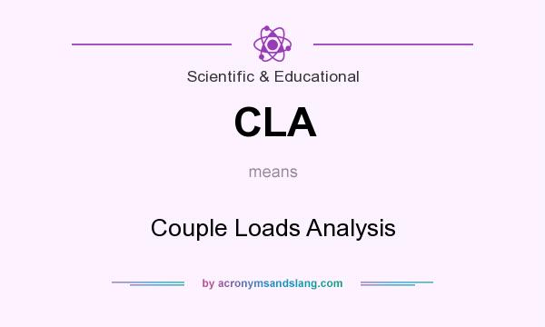 What does CLA mean? It stands for Couple Loads Analysis
