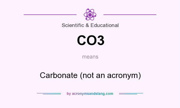 What does CO3 mean? It stands for Carbonate (not an acronym)