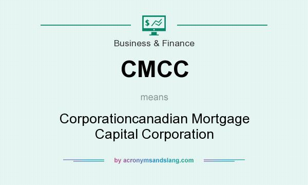 What does CMCC mean? It stands for Corporationcanadian Mortgage Capital Corporation