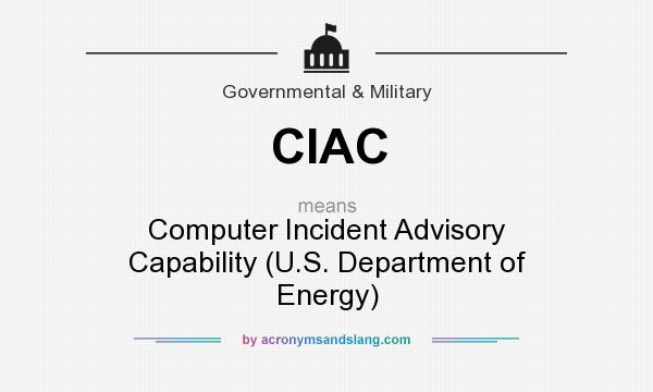 What does CIAC mean? It stands for Computer Incident Advisory Capability (U.S. Department of Energy)