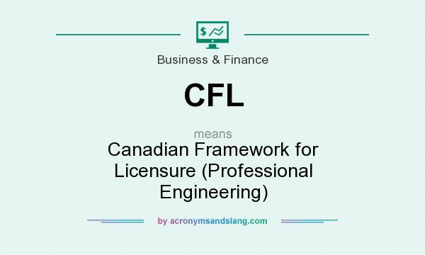 What does CFL mean? It stands for Canadian Framework for Licensure (Professional Engineering)