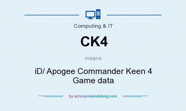 What does CK4 mean? It stands for iD/ Apogee Commander Keen 4 Game data