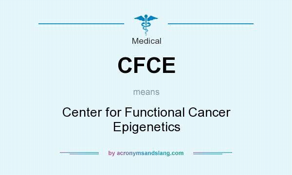 What does CFCE mean? It stands for Center for Functional Cancer Epigenetics