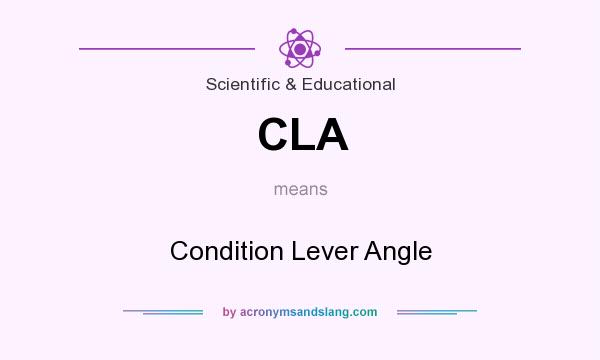 What does CLA mean? It stands for Condition Lever Angle