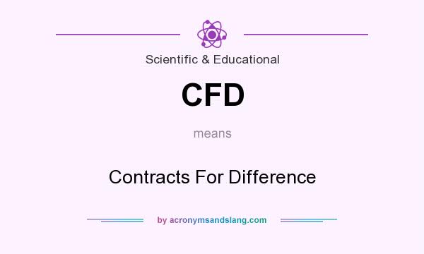 What does CFD mean? It stands for Contracts For Difference