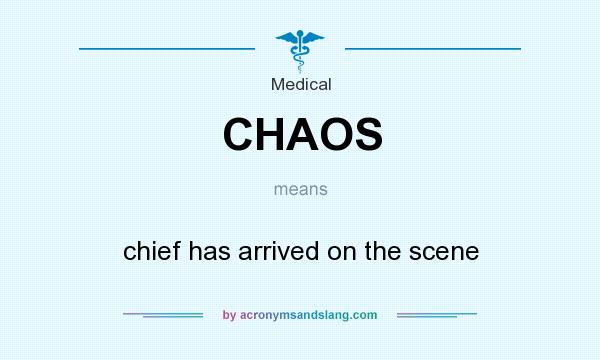 What does CHAOS mean? It stands for chief has arrived on the scene