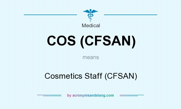 What does COS (CFSAN) mean? It stands for Cosmetics Staff (CFSAN)