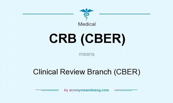 What does CRB (CBER) mean? It stands for Clinical Review Branch (CBER)