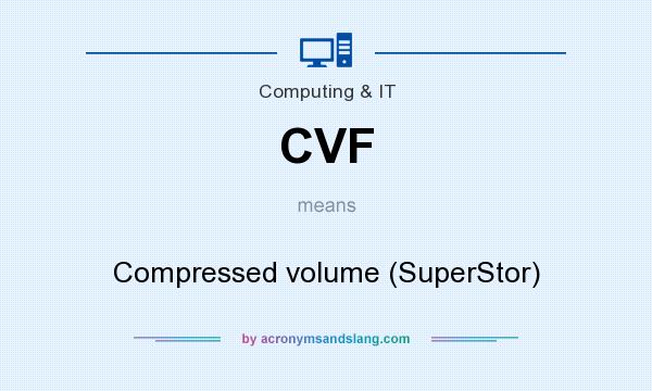 What does CVF mean? It stands for Compressed volume (SuperStor)