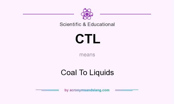 What does CTL mean? It stands for Coal To Liquids