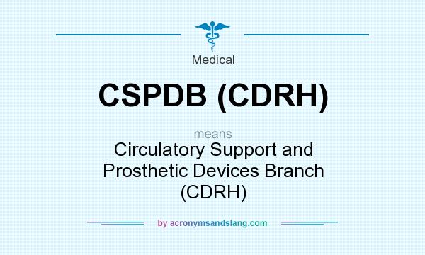 What does CSPDB (CDRH) mean? It stands for Circulatory Support and Prosthetic Devices Branch (CDRH)