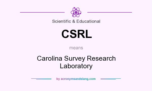 What does CSRL mean? It stands for Carolina Survey Research Laboratory