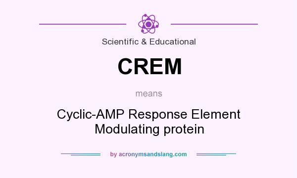 What does CREM mean? It stands for Cyclic-AMP Response Element Modulating protein