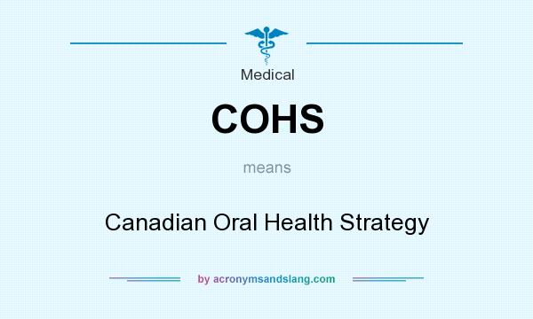 What does COHS mean? It stands for Canadian Oral Health Strategy