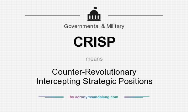 What does CRISP mean? It stands for Counter-Revolutionary Intercepting Strategic Positions