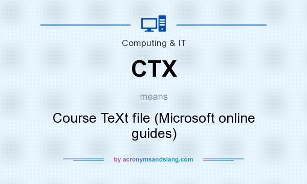 What does CTX mean? It stands for Course TeXt file (Microsoft online guides)