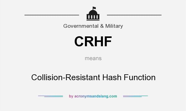 What does CRHF mean? It stands for Collision-Resistant Hash Function