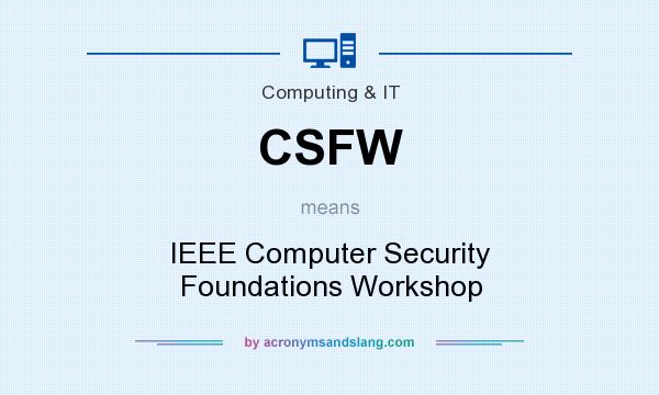 What does CSFW mean? It stands for IEEE Computer Security Foundations Workshop