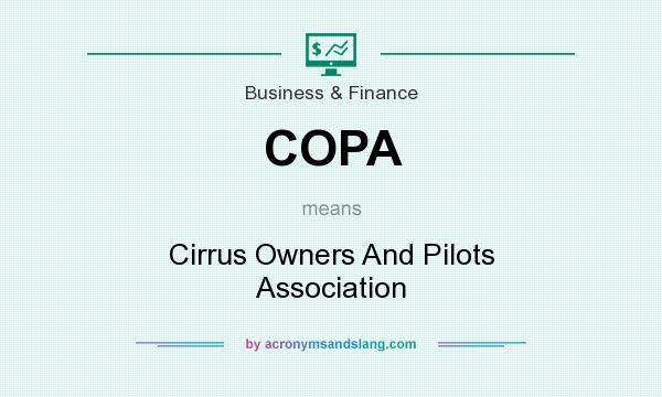 What does COPA mean? It stands for Cirrus Owners And Pilots Association