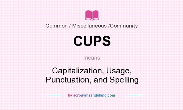 What does CUPS mean? It stands for Capitalization, Usage, Punctuation, and Spelling