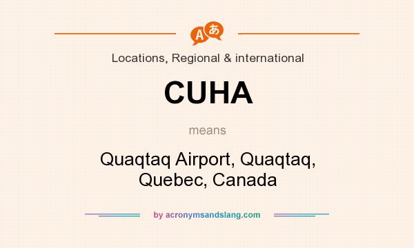 What does CUHA mean? It stands for Quaqtaq Airport, Quaqtaq, Quebec, Canada