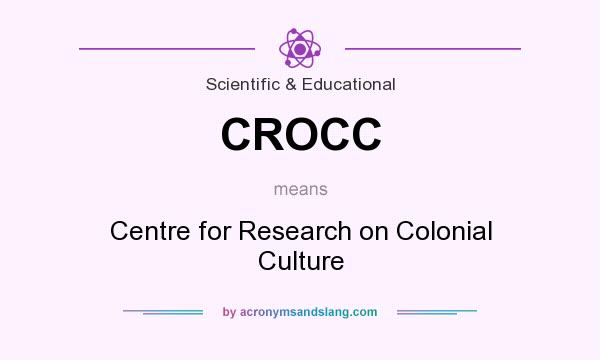 What does CROCC mean? It stands for Centre for Research on Colonial Culture