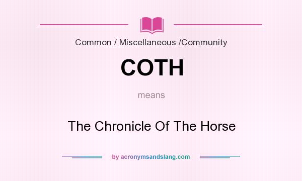 What does COTH mean? It stands for The Chronicle Of The Horse