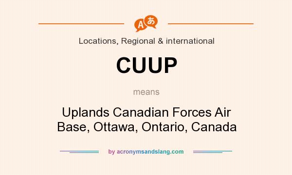 What does CUUP mean? It stands for Uplands Canadian Forces Air Base, Ottawa, Ontario, Canada