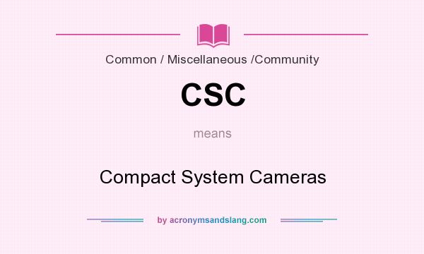 What does CSC mean? It stands for Compact System Cameras