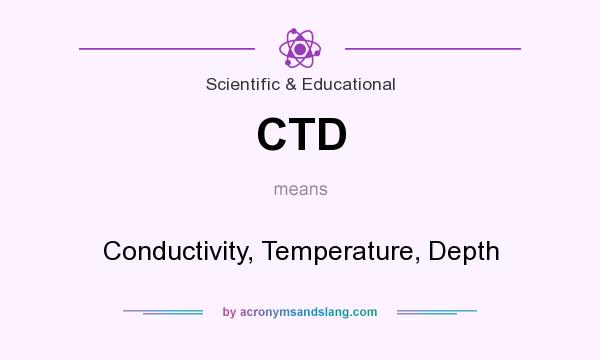 What does CTD mean? It stands for Conductivity, Temperature, Depth