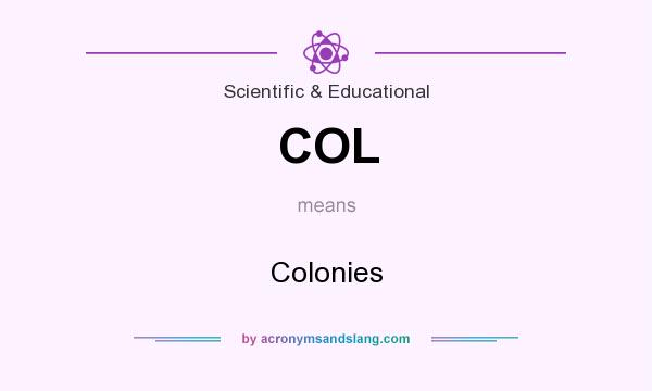 What does COL mean? It stands for Colonies