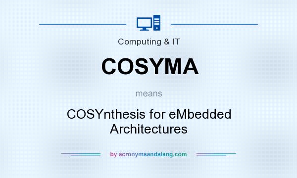 What does COSYMA mean? It stands for COSYnthesis for eMbedded Architectures
