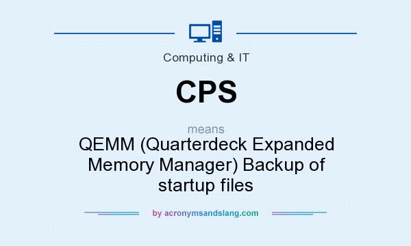 What does CPS mean? It stands for QEMM (Quarterdeck Expanded Memory Manager) Backup of startup files