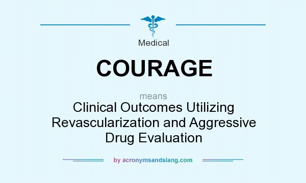 What does COURAGE mean? It stands for Clinical Outcomes Utilizing Revascularization and Aggressive Drug Evaluation