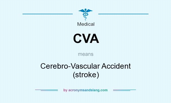 What does CVA mean? It stands for Cerebro-Vascular Accident (stroke)