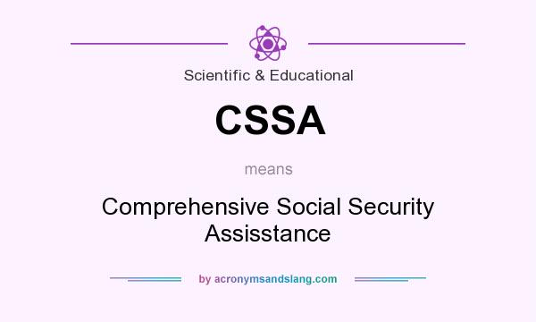 What does CSSA mean? It stands for Comprehensive Social Security Assisstance