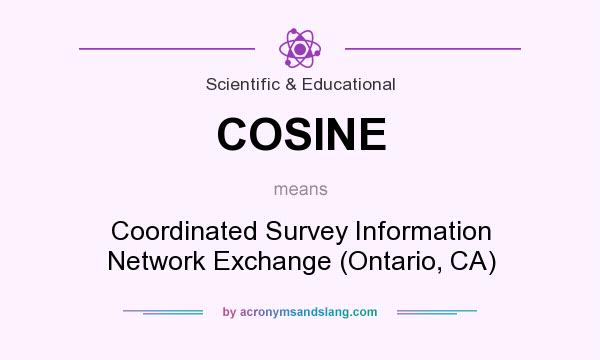 What does COSINE mean? It stands for Coordinated Survey Information Network Exchange (Ontario, CA)