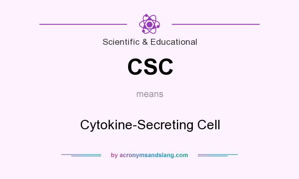 What does CSC mean? It stands for Cytokine-Secreting Cell