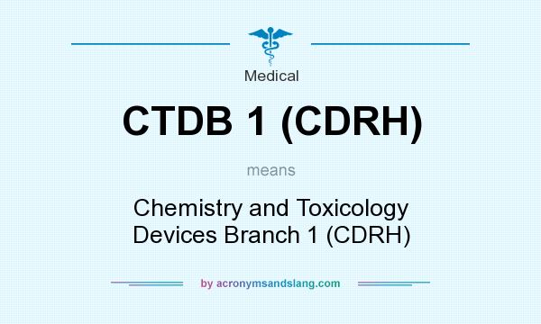 What does CTDB 1 (CDRH) mean? It stands for Chemistry and Toxicology Devices Branch 1 (CDRH)