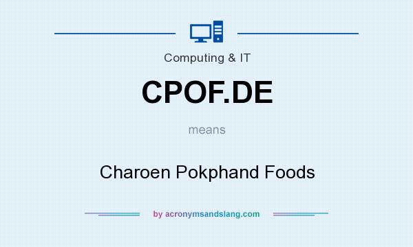 What does CPOF.DE mean? It stands for Charoen Pokphand Foods