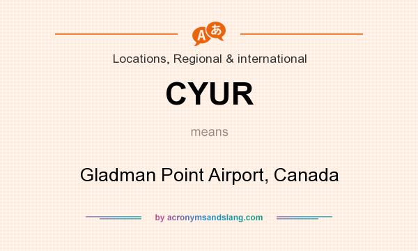 What does CYUR mean? It stands for Gladman Point Airport, Canada