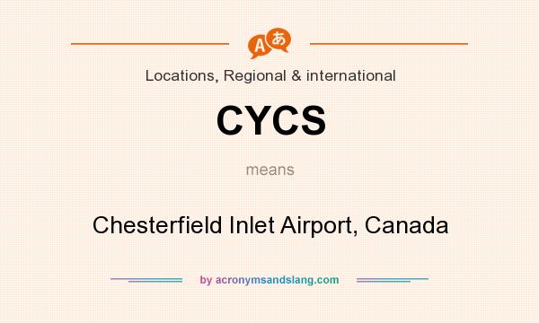 What does CYCS mean? It stands for Chesterfield Inlet Airport, Canada