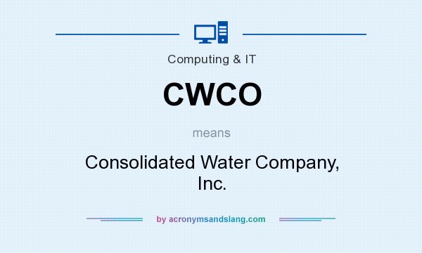 What does CWCO mean? It stands for Consolidated Water Company, Inc.