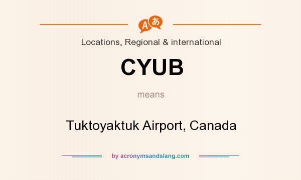 What does CYUB mean? It stands for Tuktoyaktuk Airport, Canada