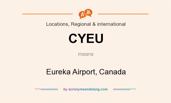 What does CYEU mean? It stands for Eureka Airport, Canada