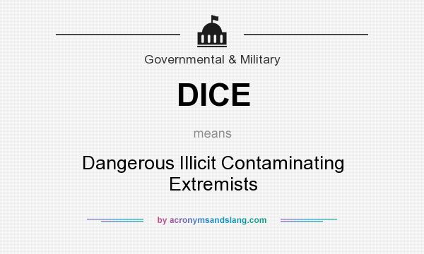 What does DICE mean? It stands for Dangerous Illicit Contaminating Extremists
