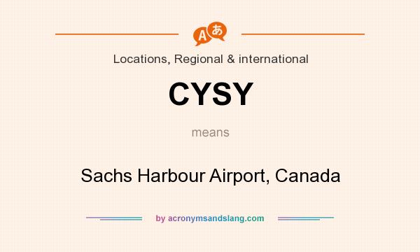 What does CYSY mean? It stands for Sachs Harbour Airport, Canada